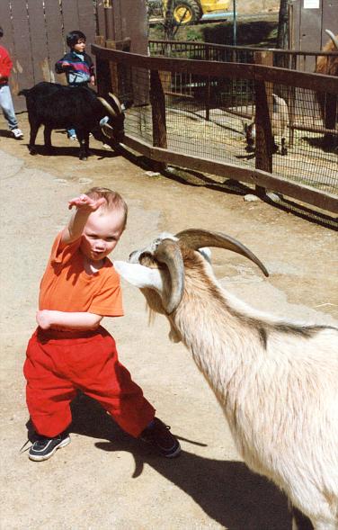 Boy practicing Basic Goat Advoidance skills
